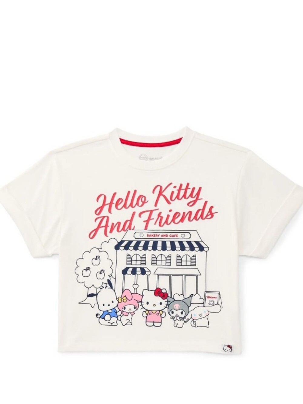 Wonder Nation x Hello Kitty Girls Graphic Tee with Short Sleeves,